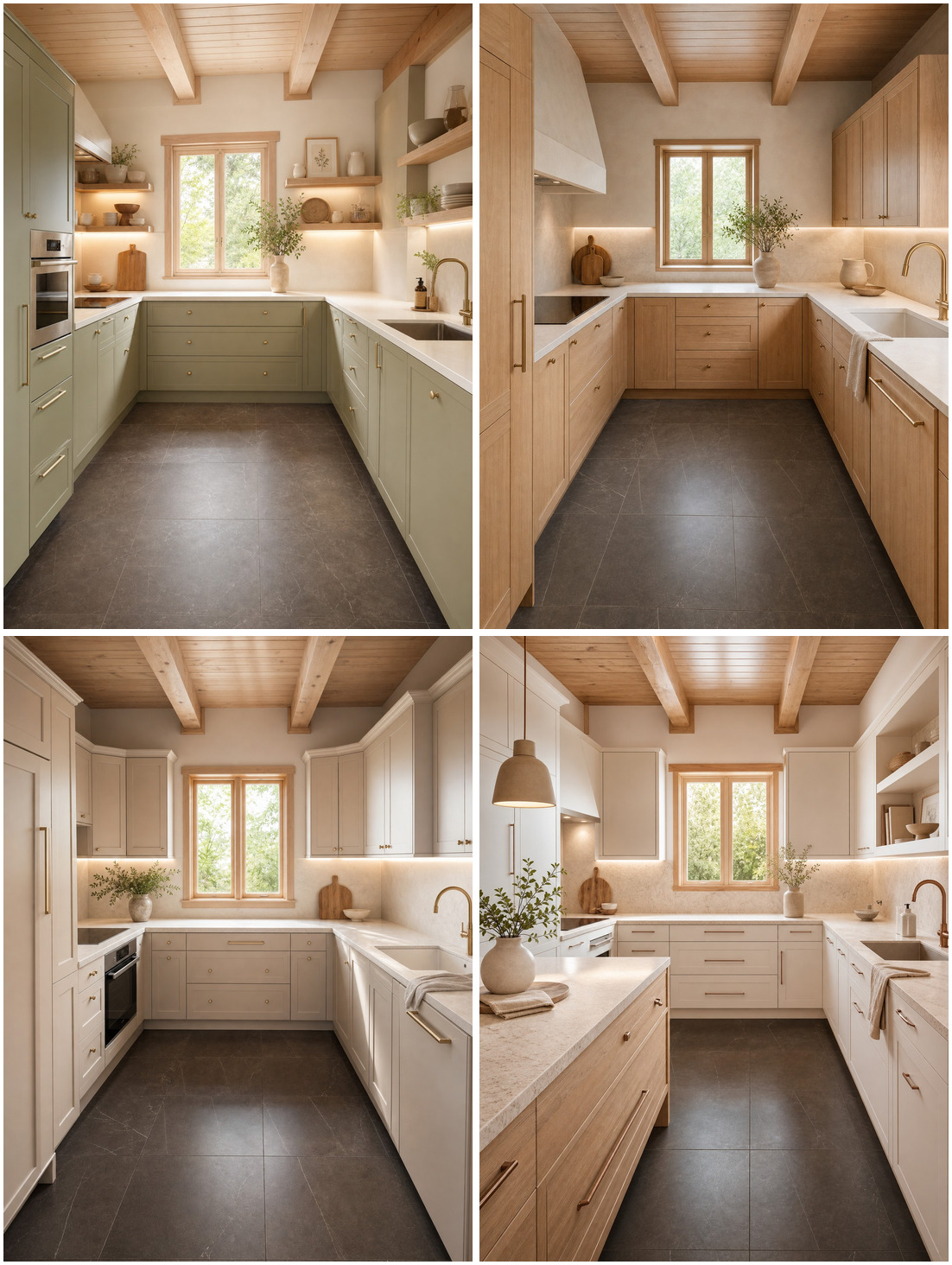 Cuisine en bois transformée en 4 styles