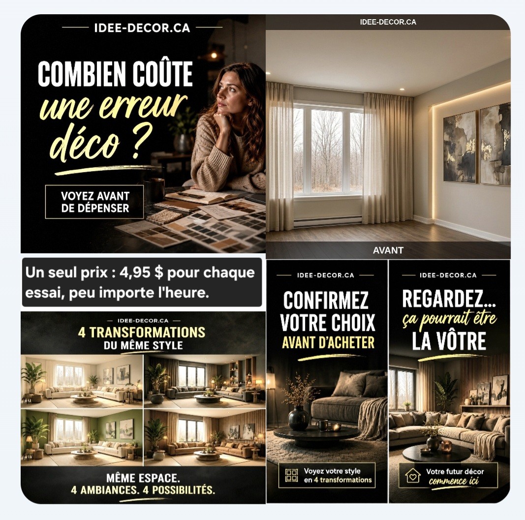 Idée-Décor — Combien coûte une erreur déco, 4 transformations, confirmez votre choix avant d'acheter