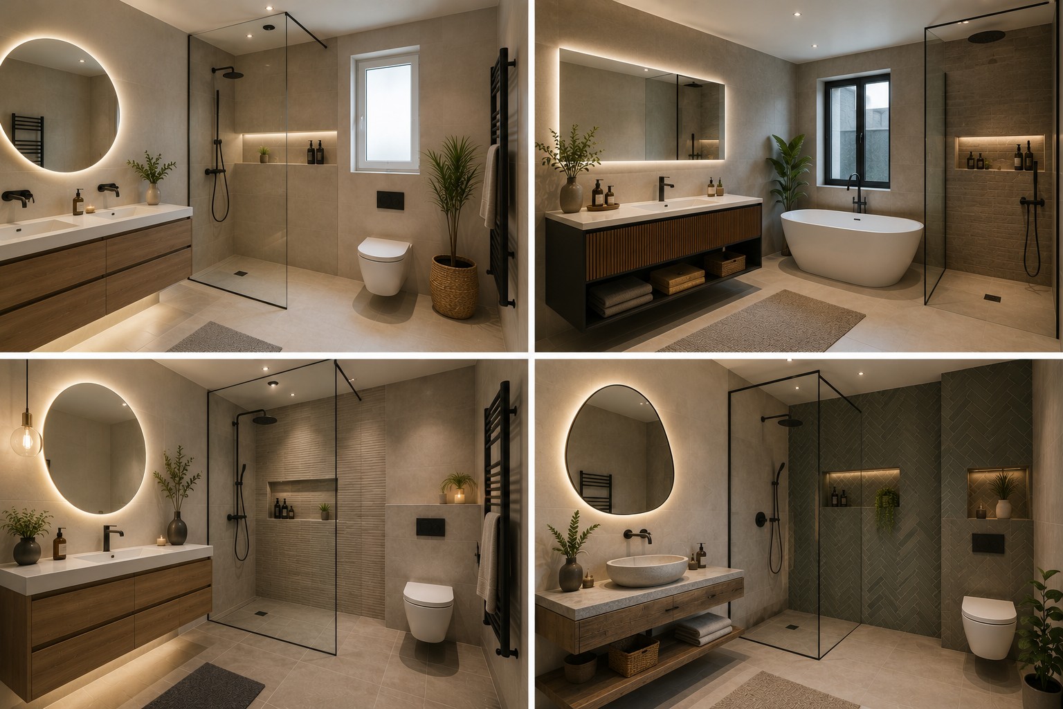 Salle de bain transformée en 4 styles modernes